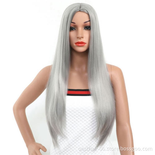 MYZYR straight hair high-quality synthetic wigs, 30-inch heat-resistant wigs of various colors, noble golden synthetic wigs